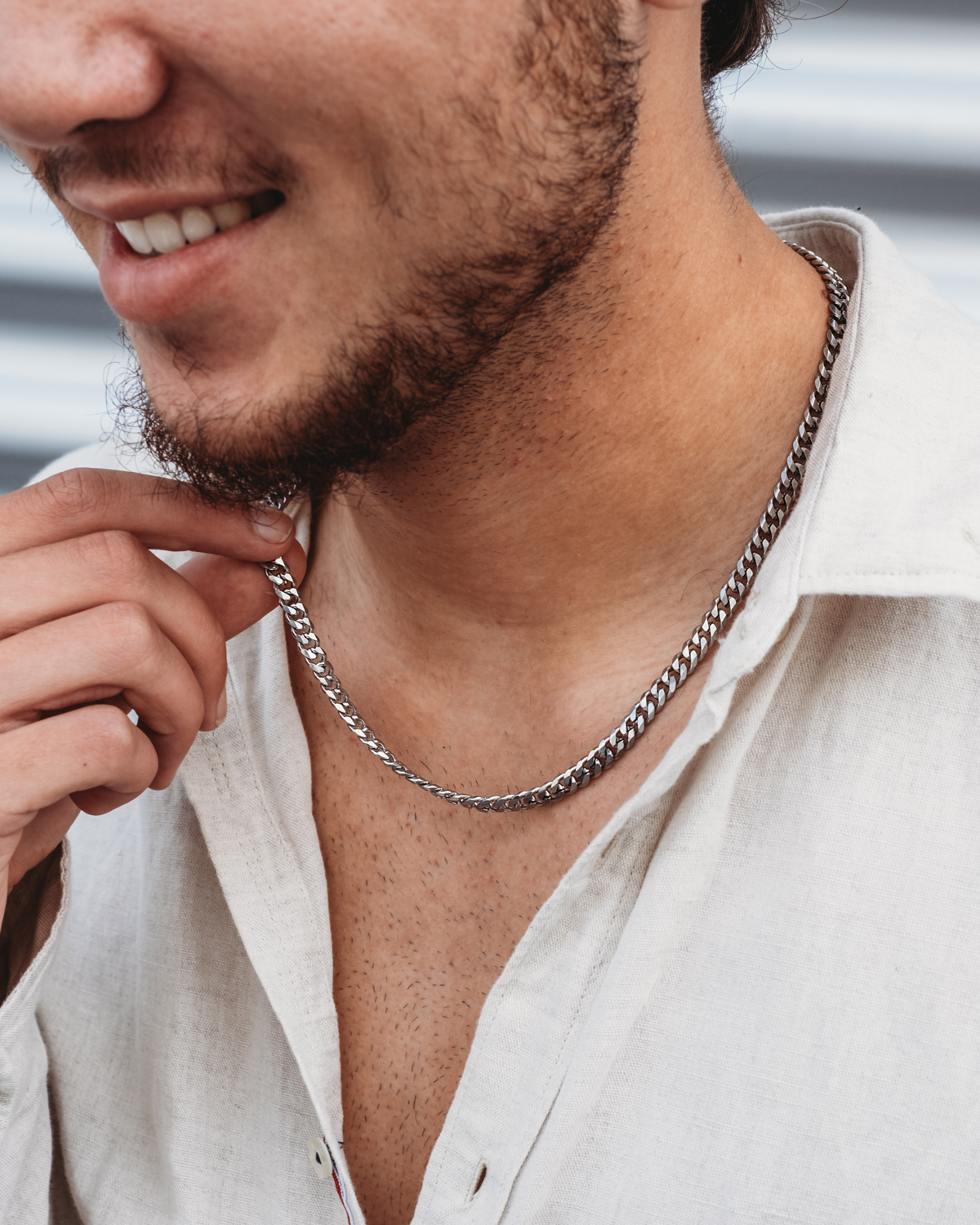 Schakelketting Heren Zilverkleurig