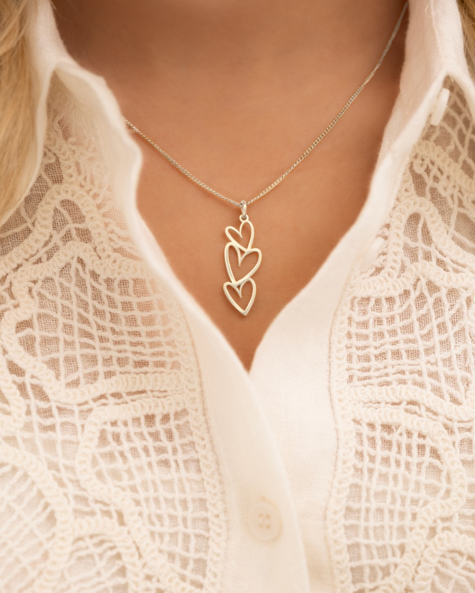 Zilveren ketting hartjes