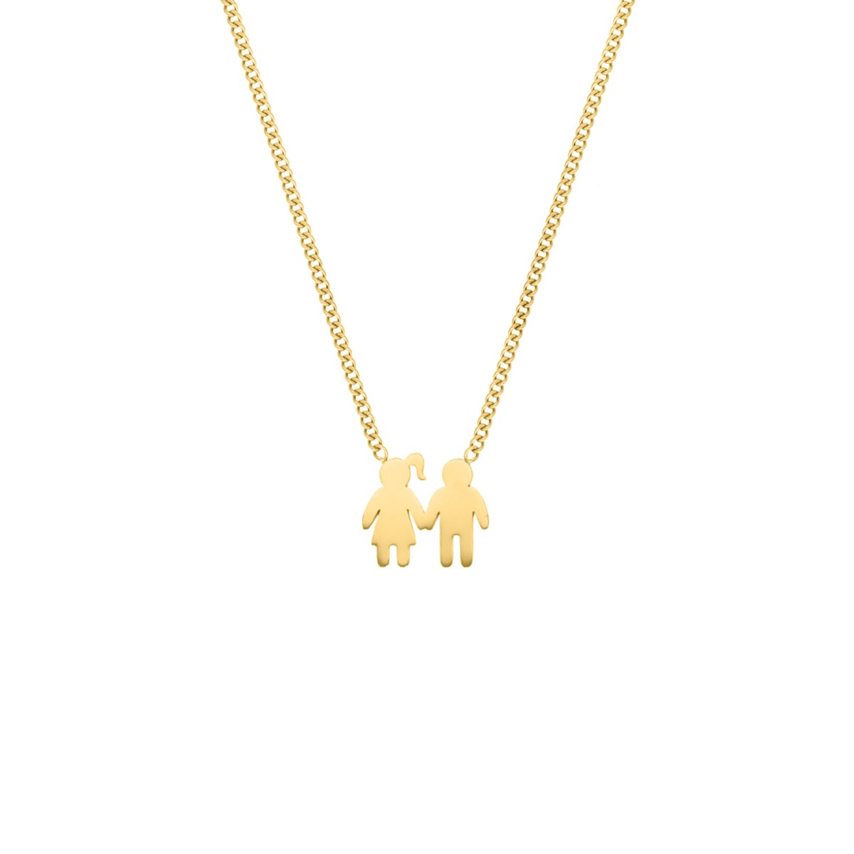 Ketting man en vrouw goudkleurig