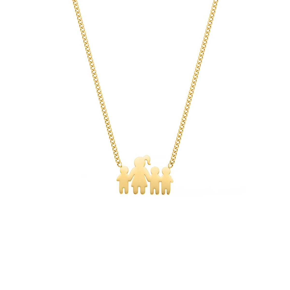 Ketting moeder en drie kinderen goudkleurig