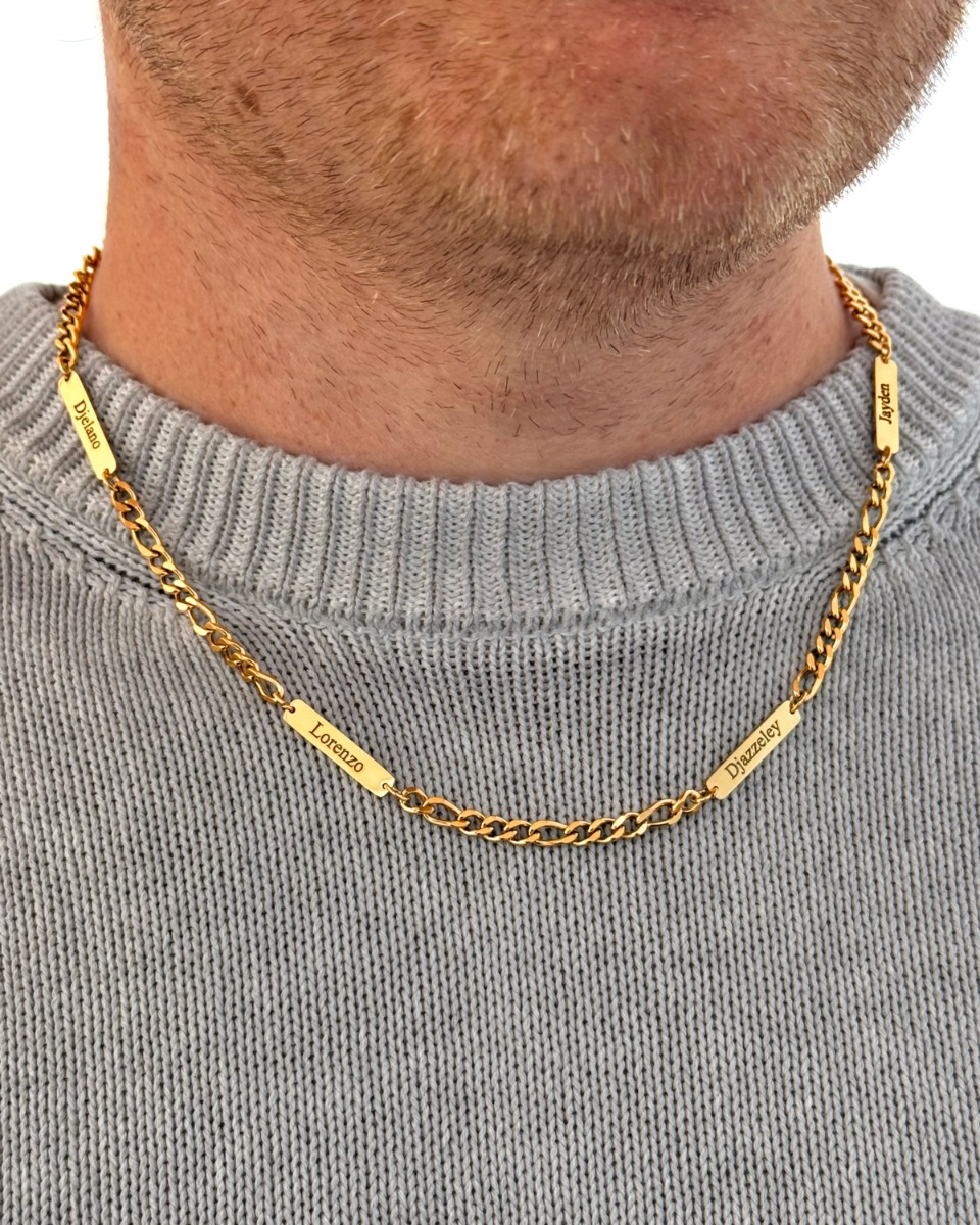 Gouden schakelketting voor heren