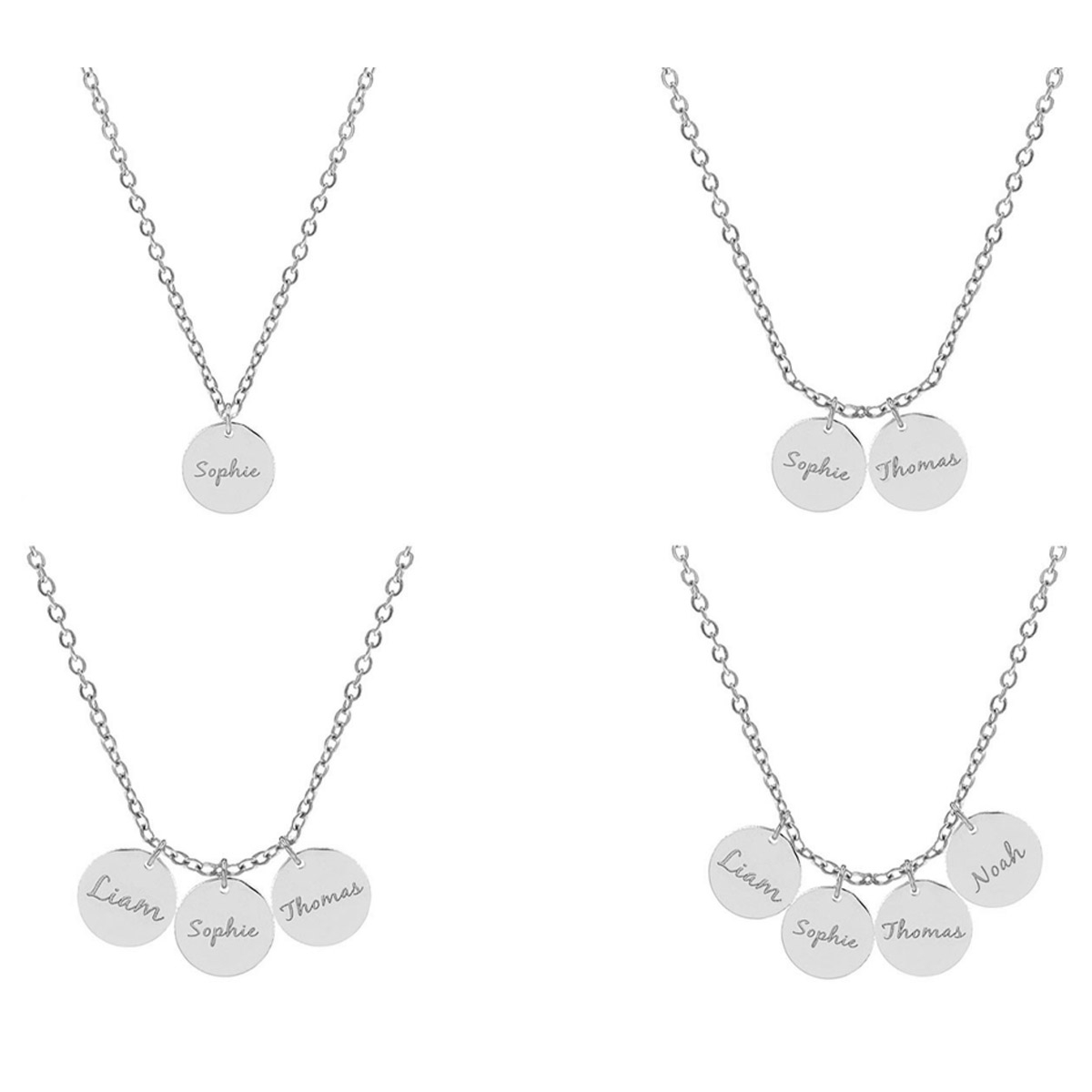 Mama ketting met namen zilver