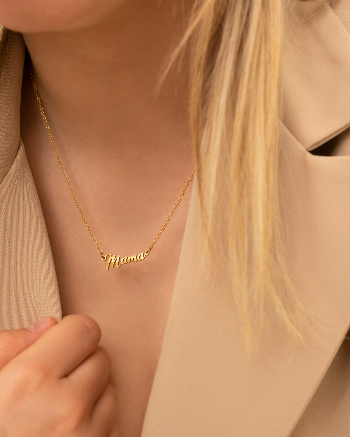 Mama ketting goud kleurig