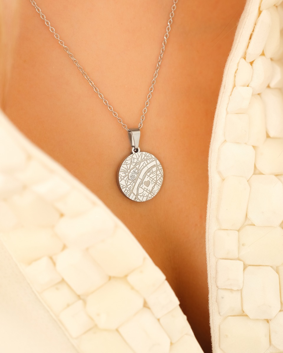 Zilveren where we met ketting