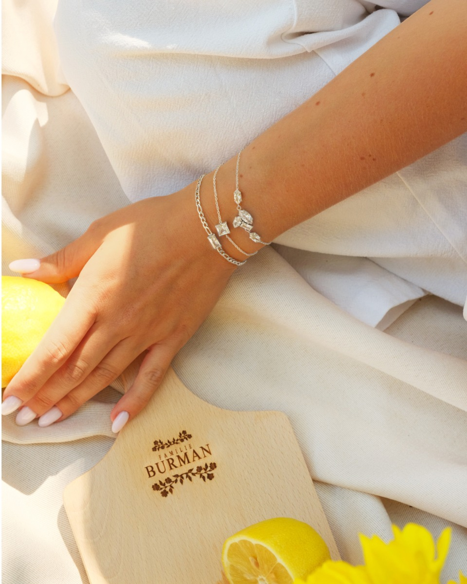 zilveren sparkle steentjes combinatie van armbanden