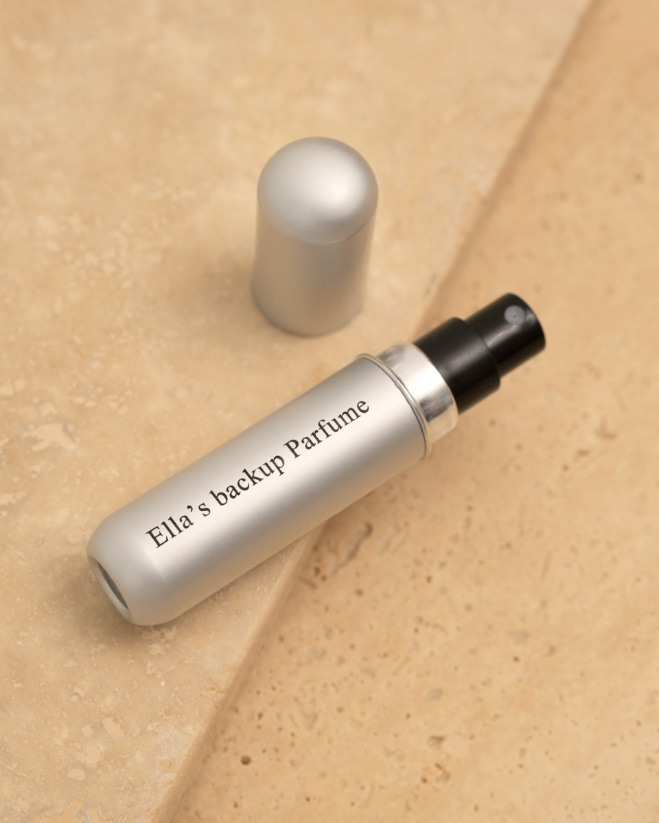zilveren parfumverstuiver met gravering