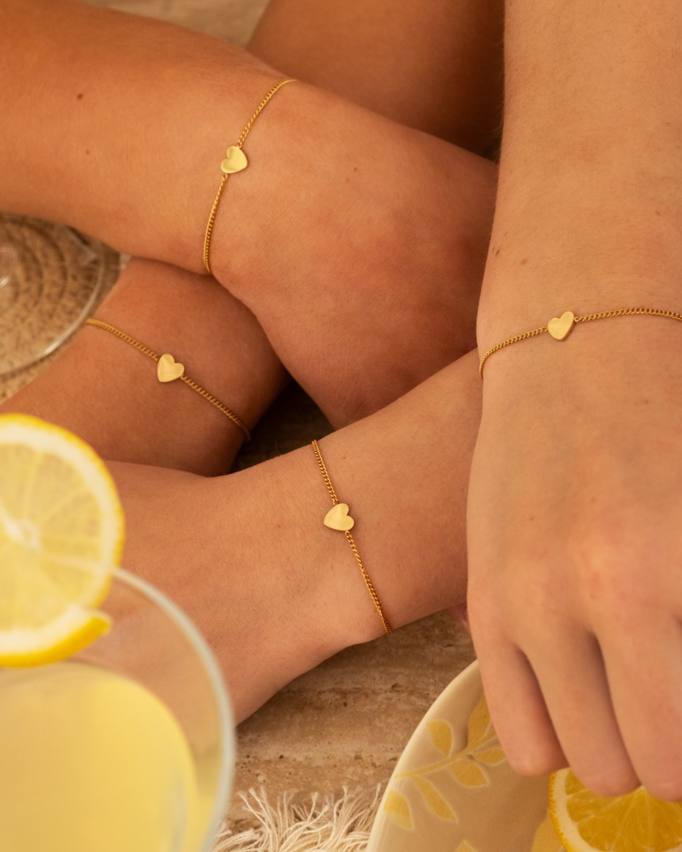 gouden hartjes moeder & dochter armbanden
