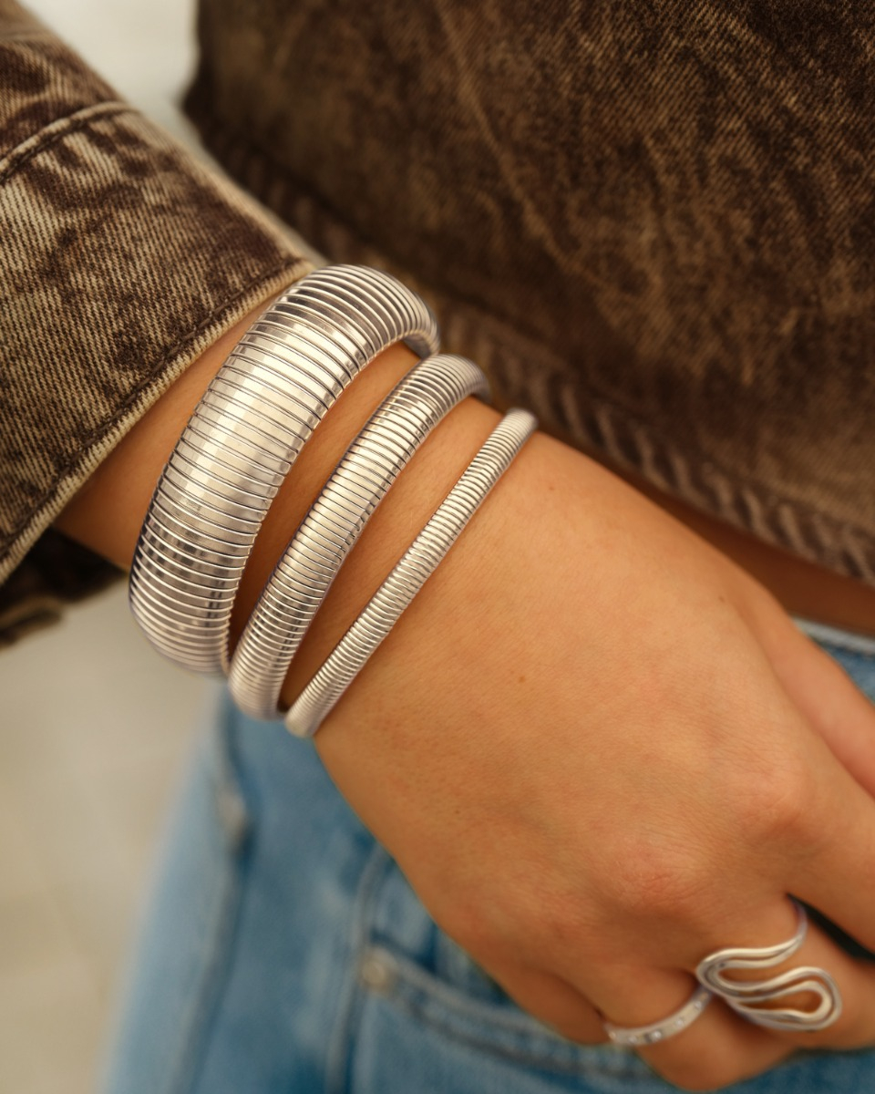 Zilveren bangle mix