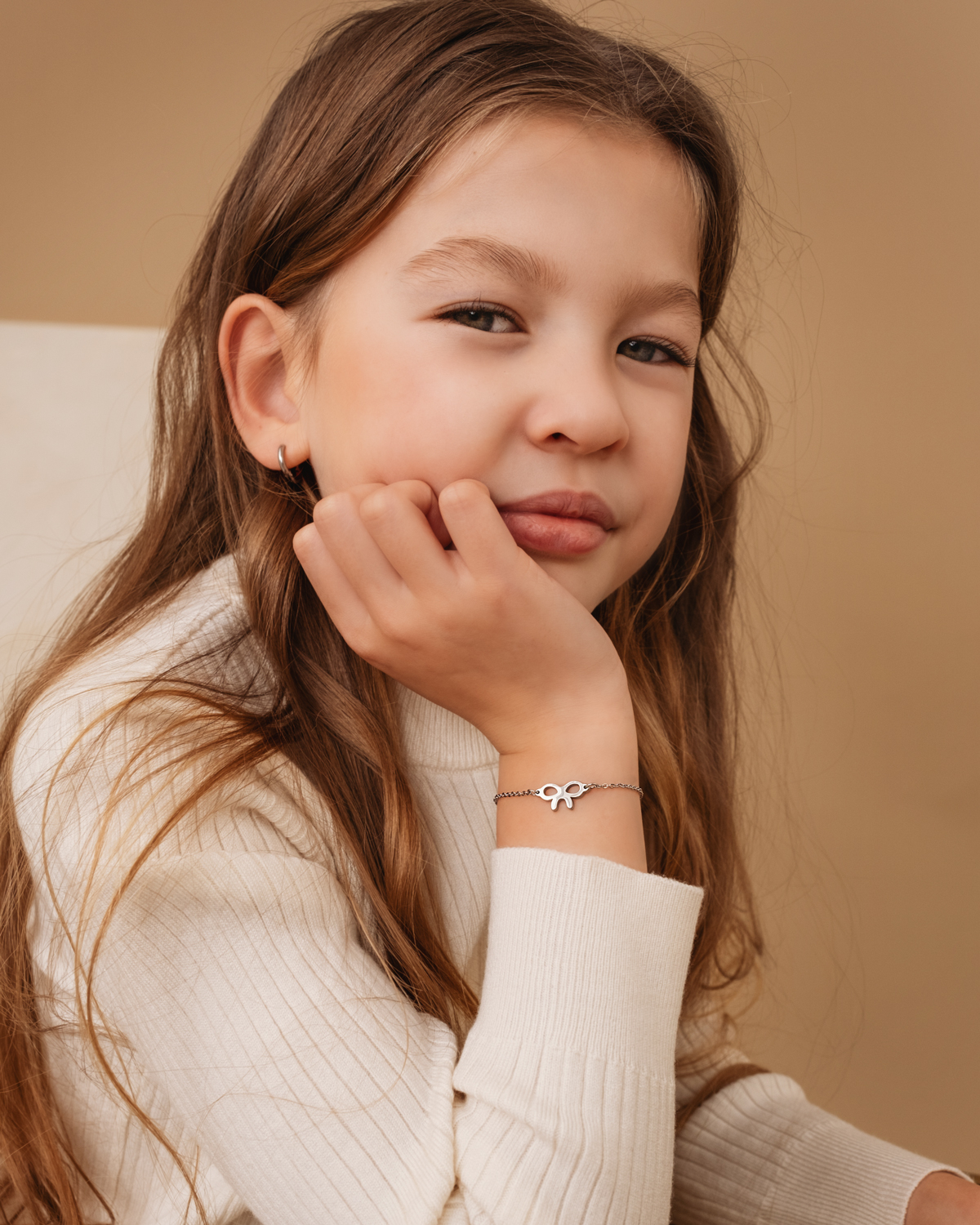 Zilverkleurige kinder oorbellen