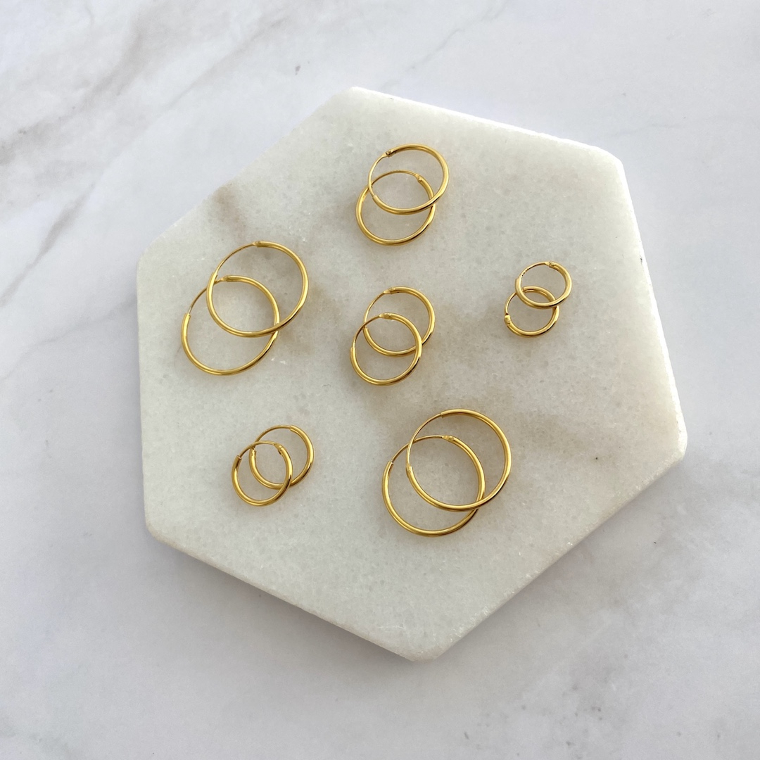 Oorringen Sterling Zilver 14 mm Verguld