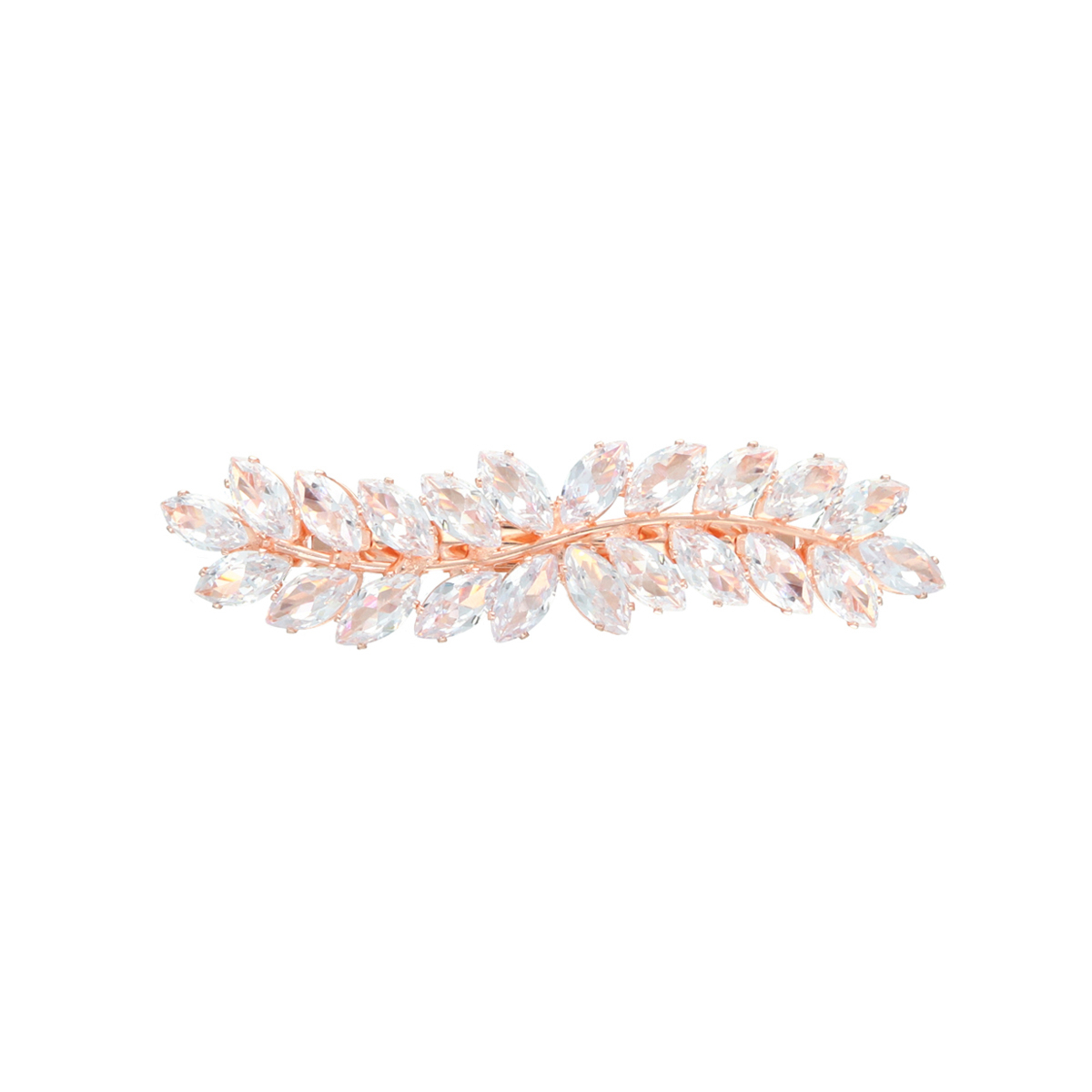 Haarclip luxury leaves rose goldplated