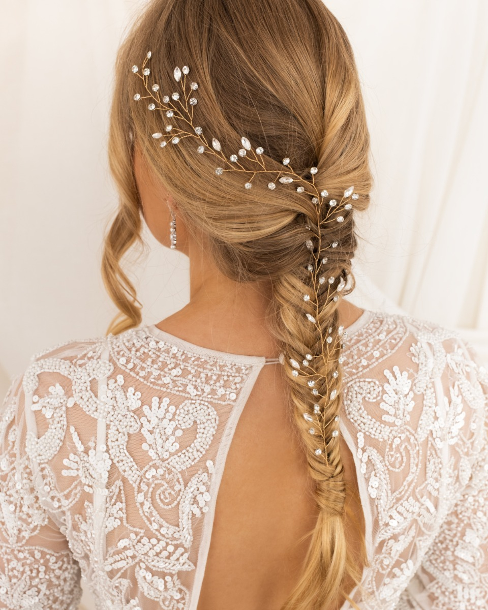 Shiny hairvine voor de bruid in het goud