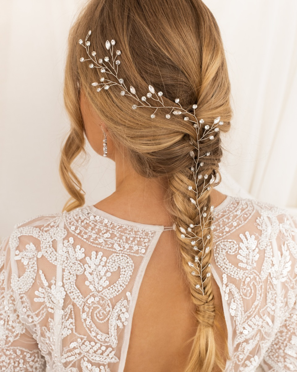 Shiny hairvine voor de bruid in het zilver