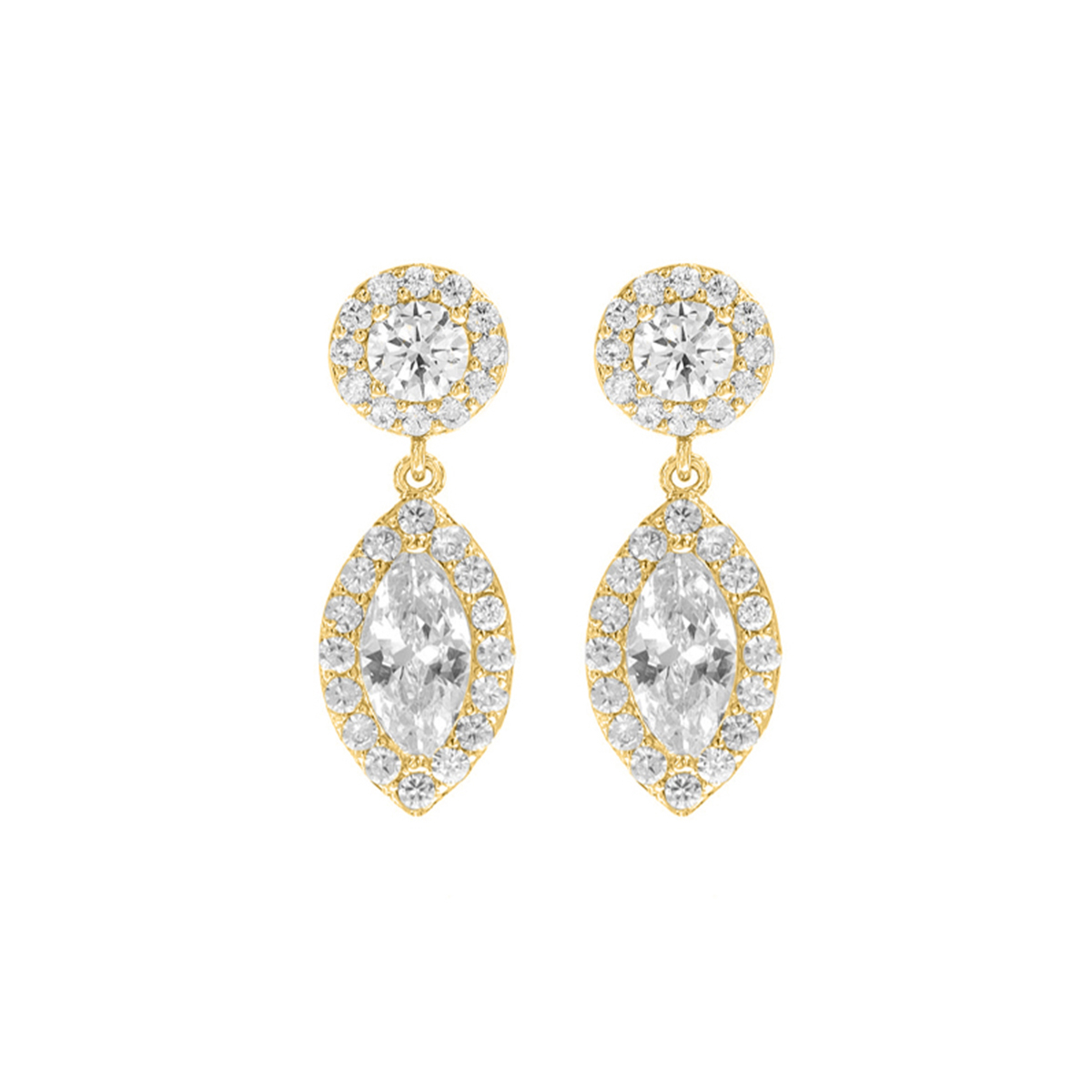 Druppel sparkle oorbellen goldplated