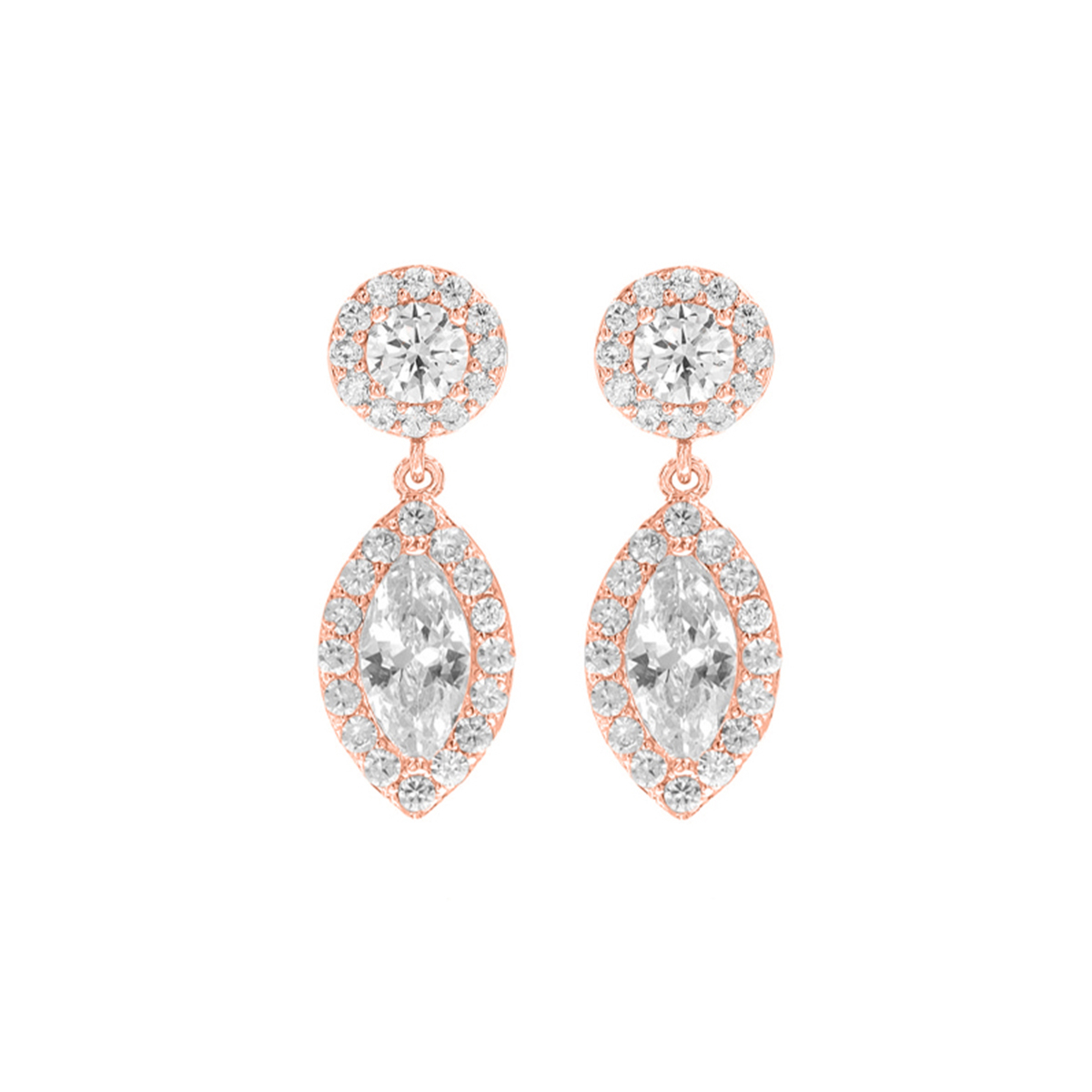 Druppel sparkle oorbellen rose goud kleurig