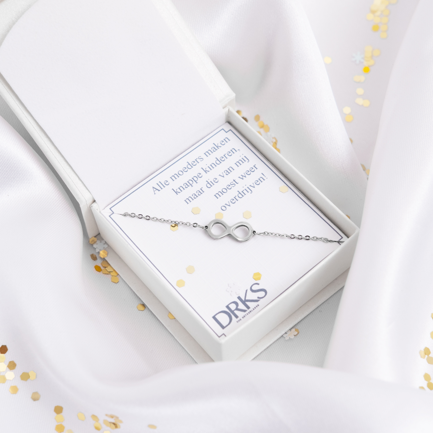 infinity armband in zilver in doosje