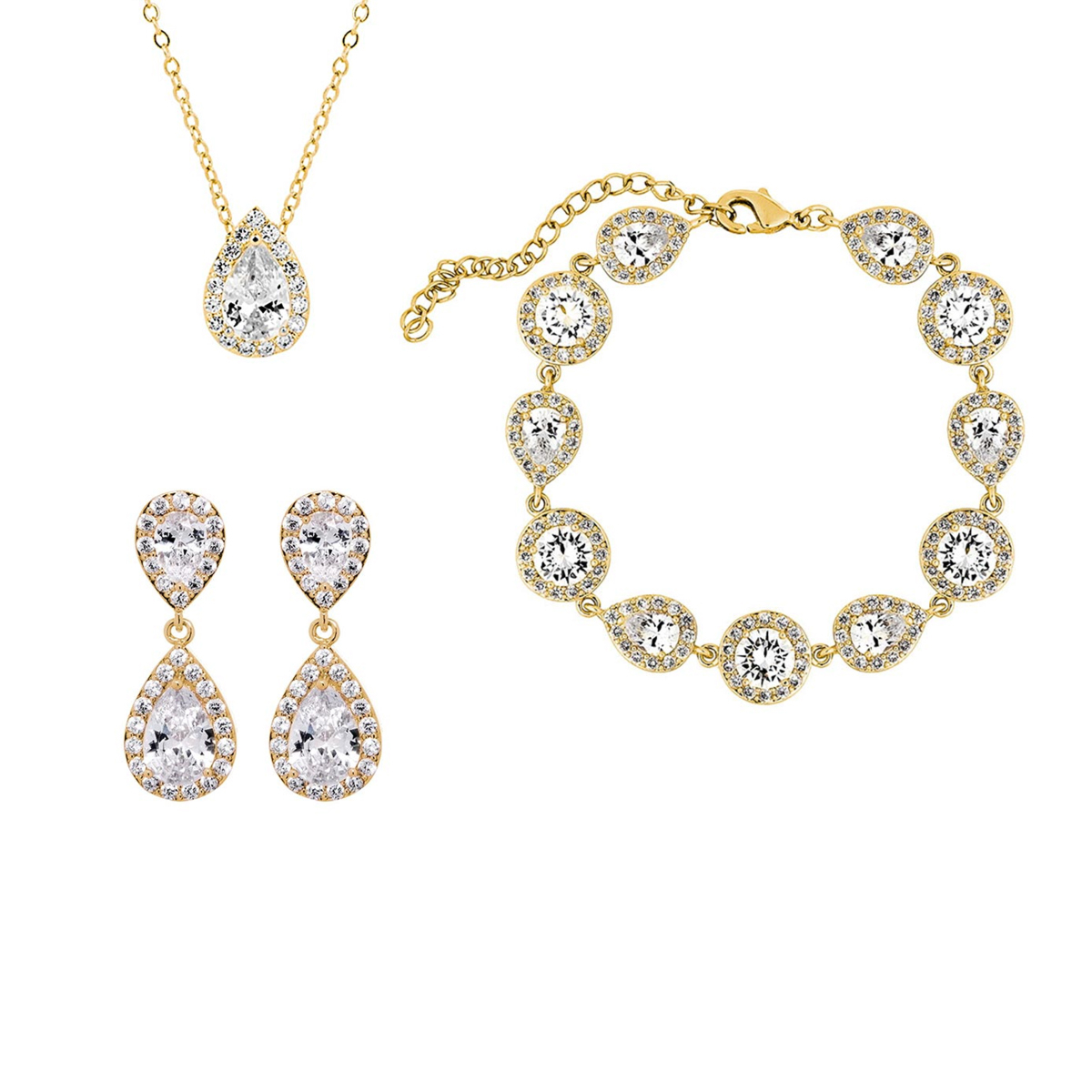 Prachtige sieradenset met oorbellen, ketting en armband