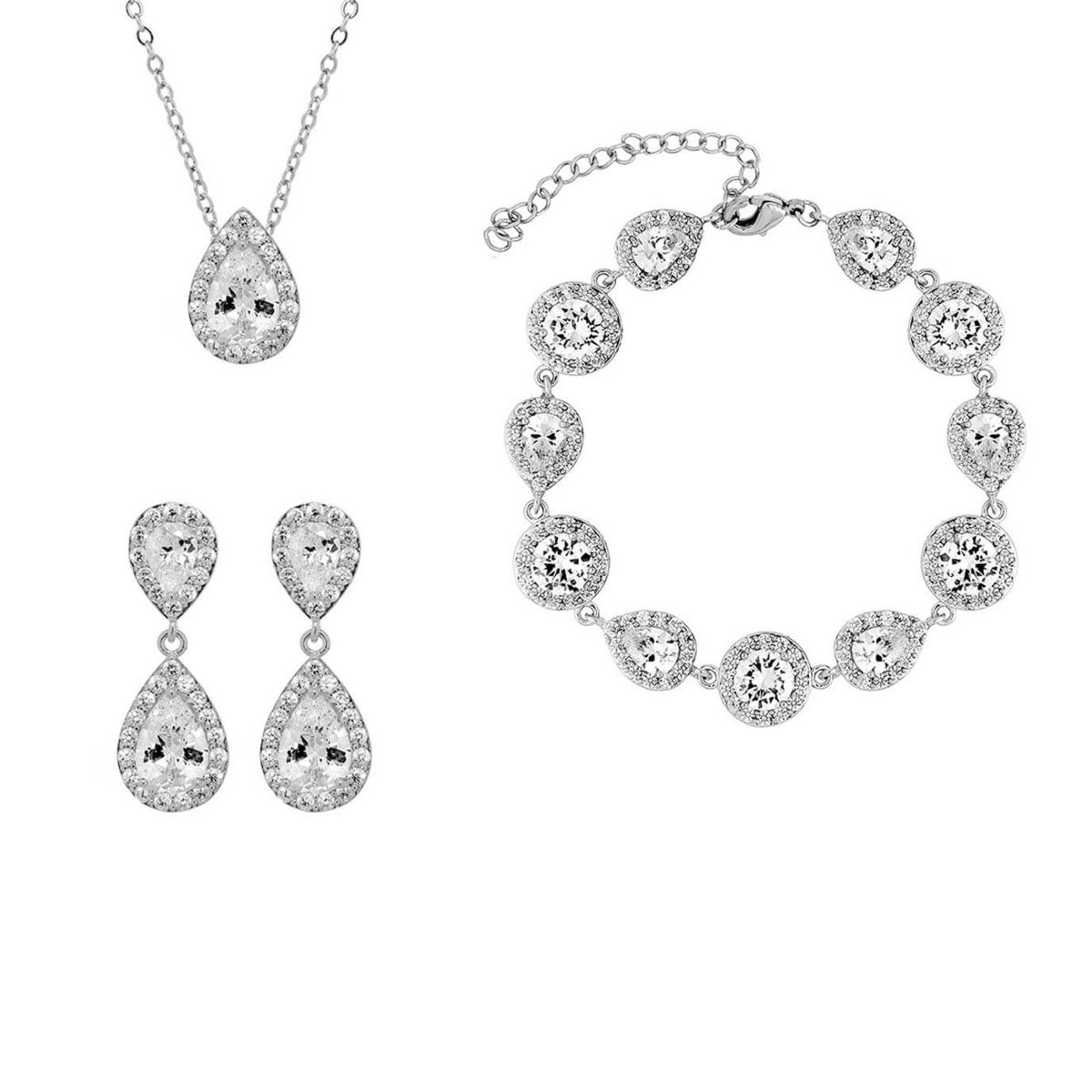 Prachtige sieradenset met oorbellen, ketting en armband