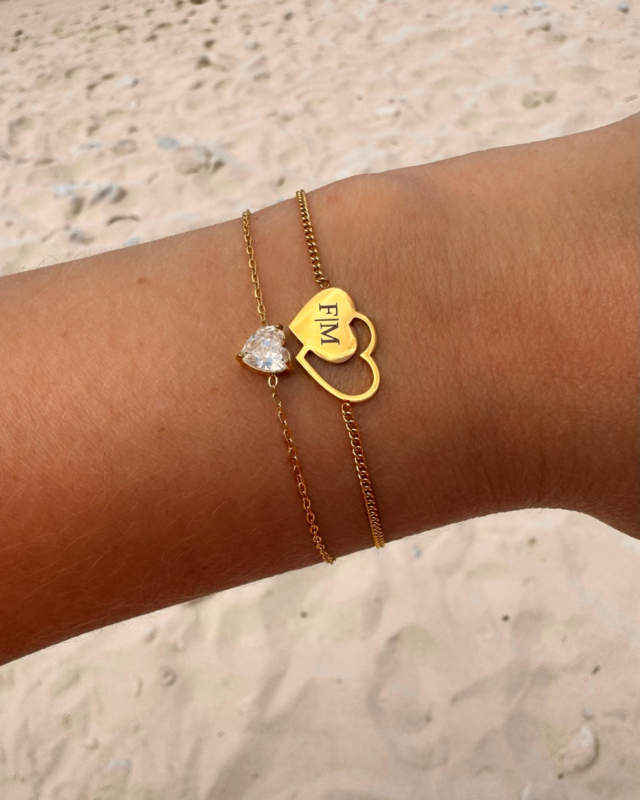 Gouden armparty met hartjes
