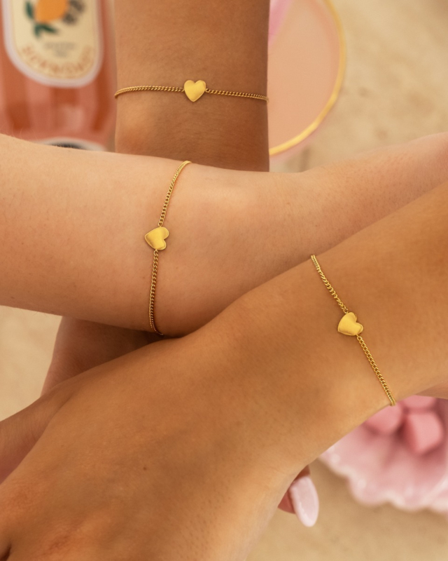 Moeder & dochter armband heart goudkleurig