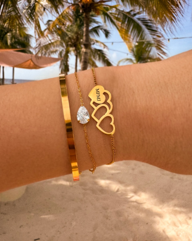 Zomerse armparty in het goud