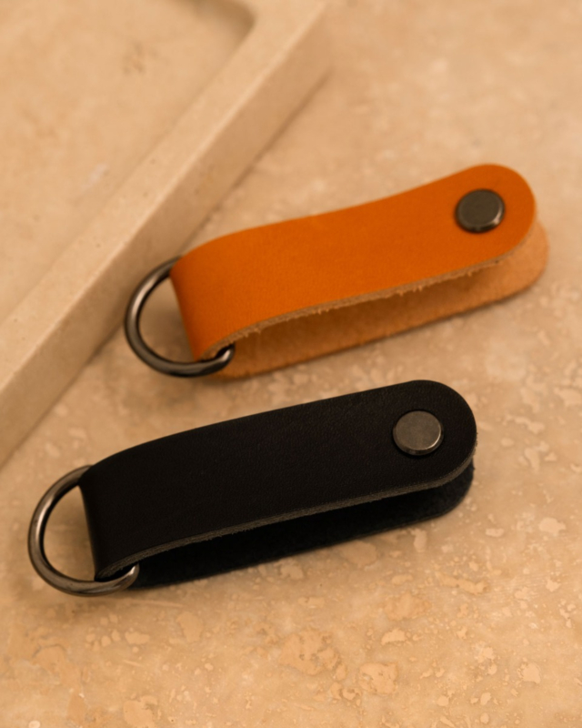 Leren sleutelhanger combinatie
