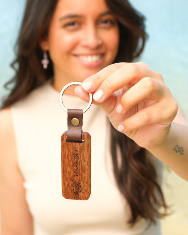 Houten sleutelhanger voor best dad