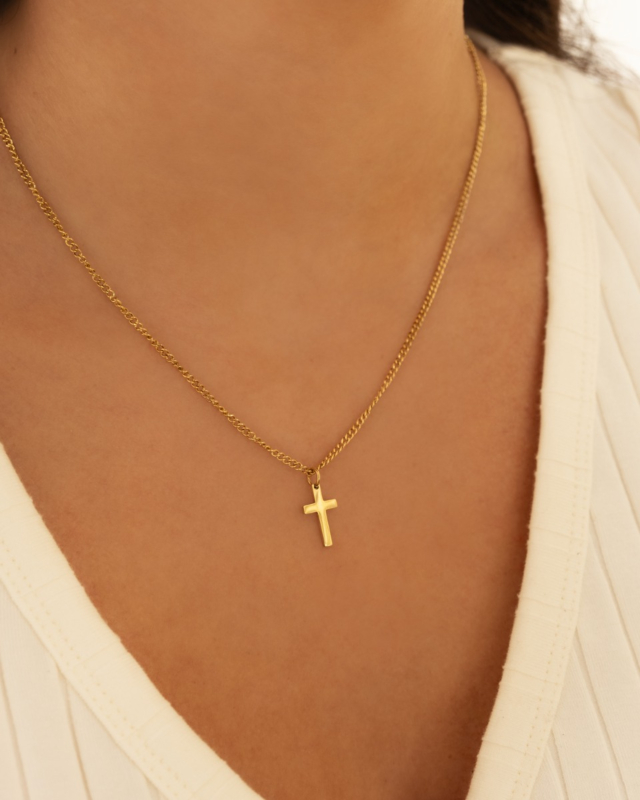 gouden ketting met kruisje voor dames
