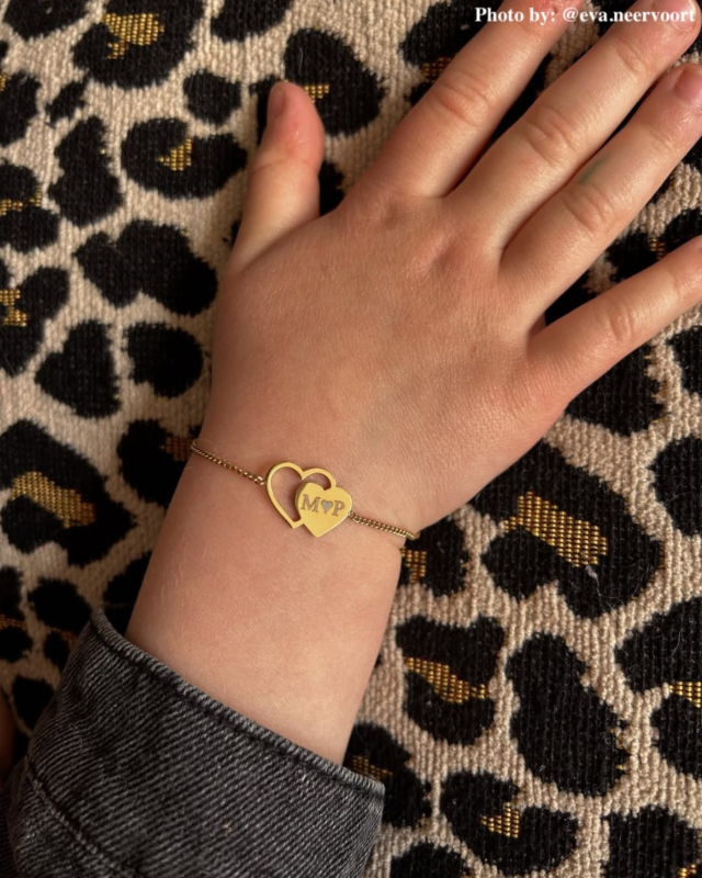 Graveerbare moeder/dochter armband