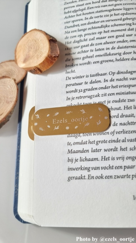 Gepersonaliseerde boekenlegger goudkleurig