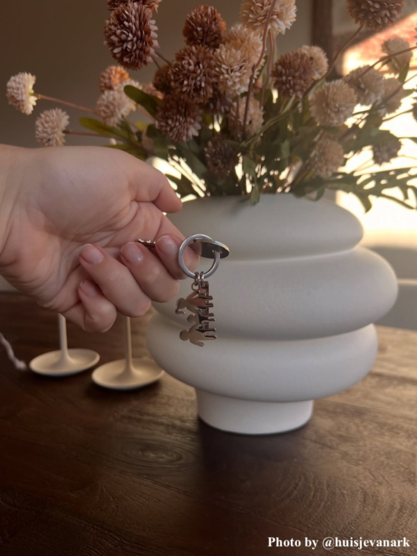 Influencer Huisje van Ark sleutelhanger zilverkleurig