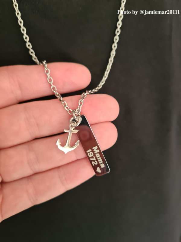 ketting met tekst & anker.
