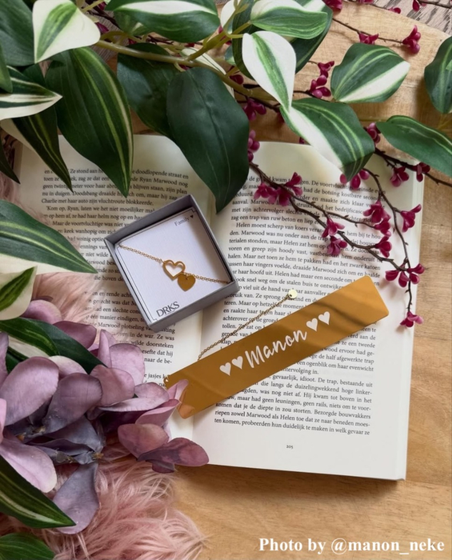 Gouden graveerbare boekenlegger