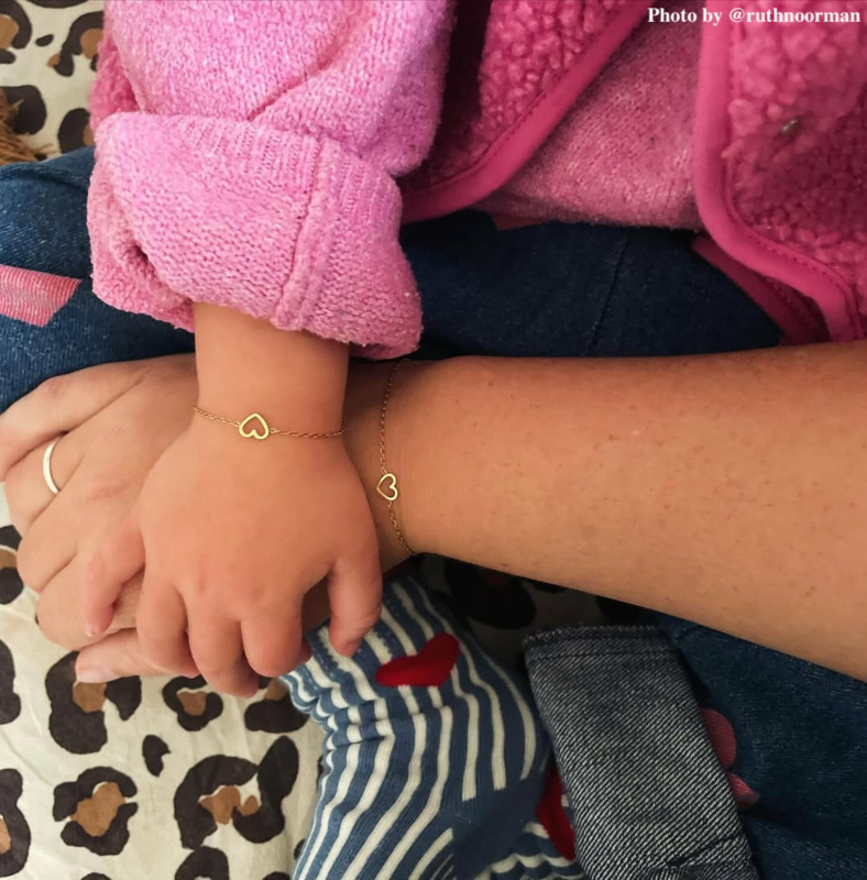 Moeder en dochter hart armband.