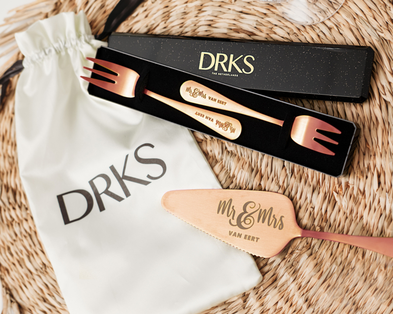 Set bruidstaart rose goud