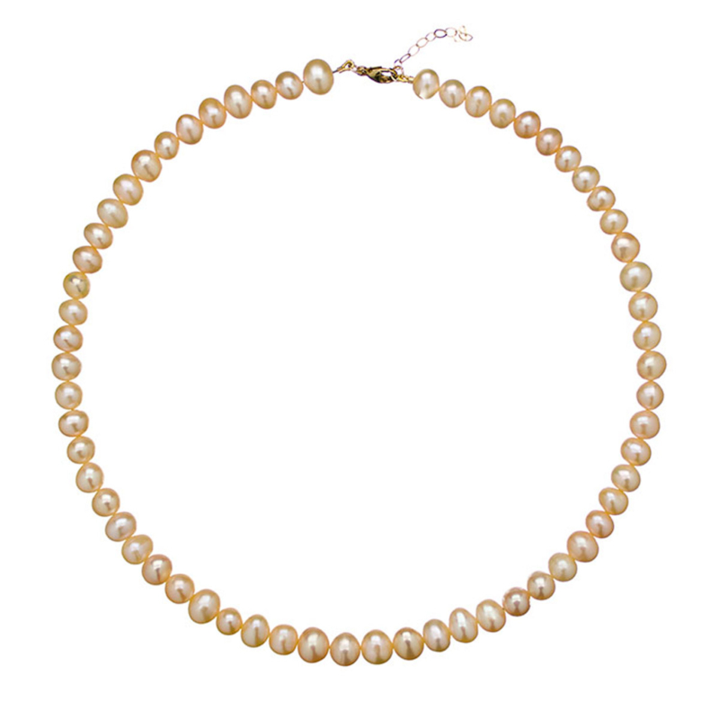 Peach Pearl Ketting Goud Kleurig