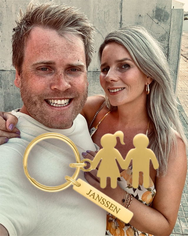 Sleutelhanger goud man vrouw