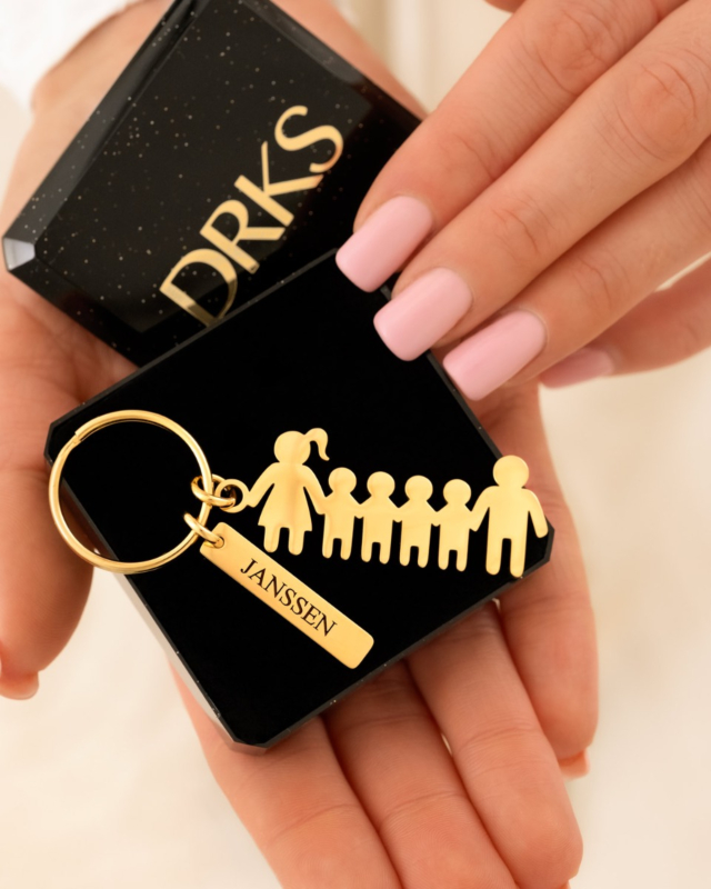 Sieradendoosje met sleutelhanger familie