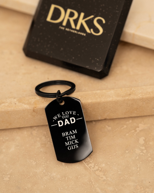 Zwarte sleutelhanger voor vader