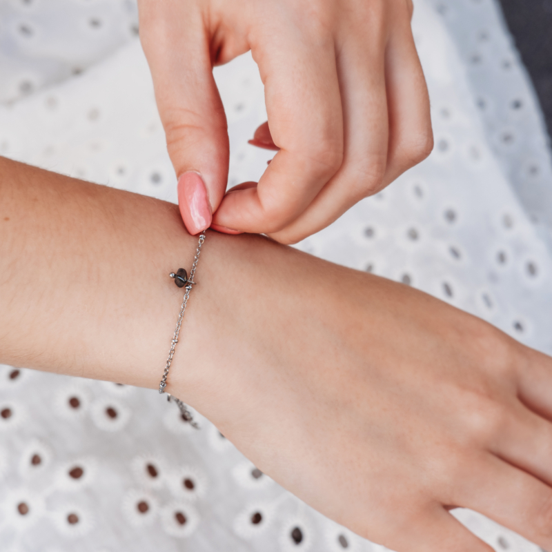 zilveren armband met steentje
