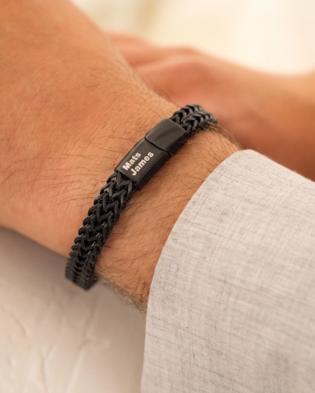 Zwarte armband voor heren zwart