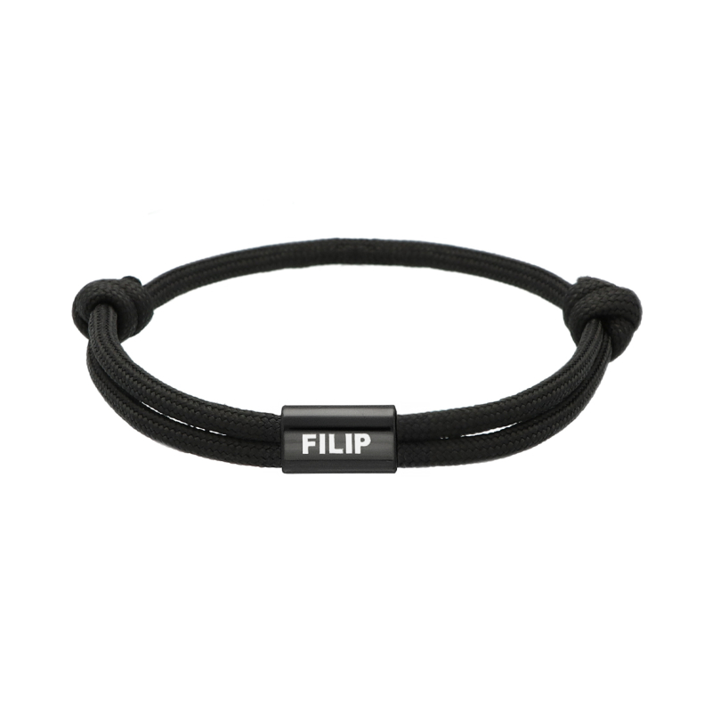 Naam armband heren zwart