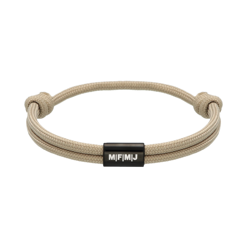 Naam armband heren beige