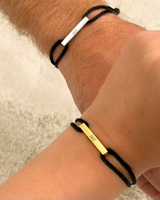 Zilveren en gouden koppel armband voor hem en haar