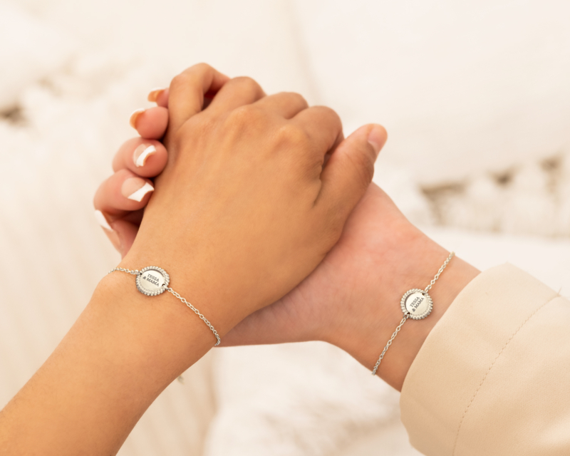 Graveerbare moeder & dochter armband vintage