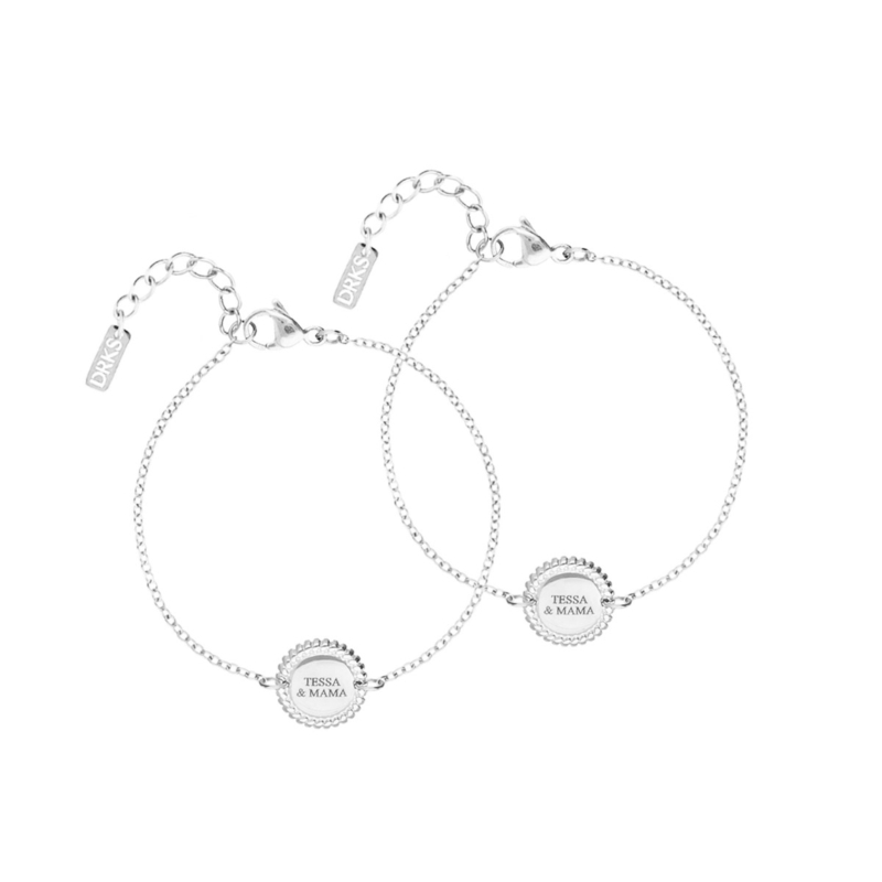 Graveerbare moeder & dochter armband vintage