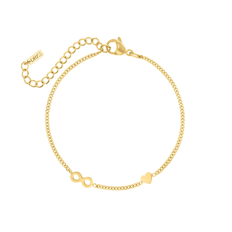 Kinder armband infinity & heart goudkleurig