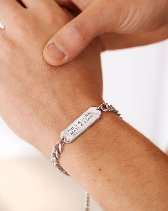 zilveren heren armband met namen