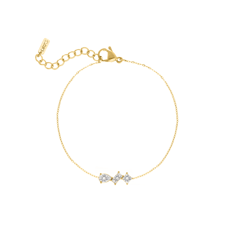 Armband met steentjes triple goudkleurig Armband DRKS