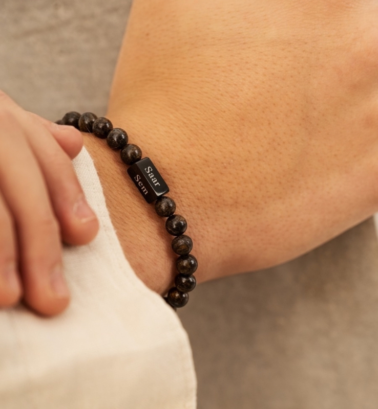 Bruine kralen armband heren